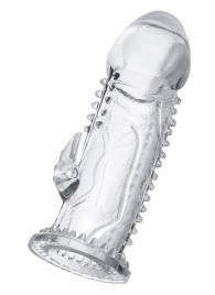 Прозрачная насадка на пенис с шипиками и коготком - 13,5 см. - A-toys - в Копейске купить с доставкой