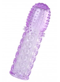 Фиолетовая рельефная насадка на пенис - 13,5 см. - A-toys - в Копейске купить с доставкой