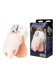 Белая клетка для пениса Silicone Small 2 in Cock Cage With Ball Divider - BlueLine - купить с доставкой в Копейске