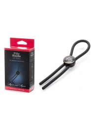 Тёмно-серое эрекционное кольцо с зажимом Again and Again Adjustable Cock Ring - Fifty Shades of Grey - в Копейске купить с доставкой