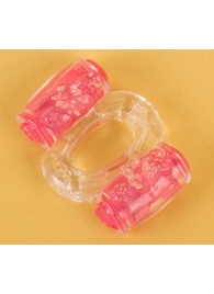 Прозрачное виброкольцо с двумя вибропульками - Toyfa Basic - в Копейске купить с доставкой