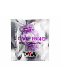 Фиолетовое виброкольцо с двумя вибропульками - Toyfa Basic - в Копейске купить с доставкой