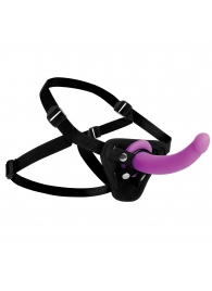 Лиловый поясной страпон Navigator Silicone G-Spot Dildo with Harness - 17,8 см. - XR Brands - купить с доставкой в Копейске