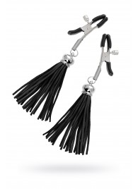 Зажимы на соски «Прищепки» с черными кисточками из замши - Pecado - купить с доставкой в Копейске