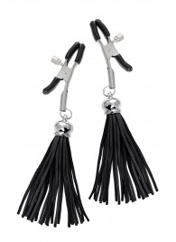 Зажимы на соски «Прищепки» с черными кисточками из замши - Pecado - купить с доставкой в Копейске