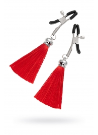 Зажимы на соски «Прищепки» с красными кисточками из шелка - Pecado - купить с доставкой в Копейске