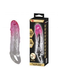 Прозрачная насадка-удлинитель с подхватом мошонки Odes - 17,5 см. - Baile - в Копейске купить с доставкой