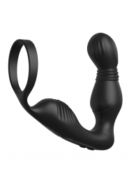 Черный вибростимулятор простаты с эрекционным кольцом Ass-Gasm Pro P-Spot Milker - Pipedream - в Копейске купить с доставкой
