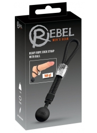 Черное эрекционное лассо с шариком-утяжелителем Heavy Rope - Orion - в Копейске купить с доставкой