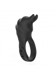 Черное эрекционное кольцо Usagi с ушками и пультом ДУ - BeYourLover - в Копейске купить с доставкой