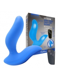 Синий вибромассажер простаты 3,5’’ Remote Control Curve P-spot Massager - 12 см. - Erokay - в Копейске купить с доставкой