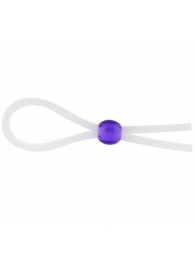 Прозрачное лассо с фиолетовой бусиной SILICONE COCK RING WITH BEAD LAVENDER - NMC - в Копейске купить с доставкой