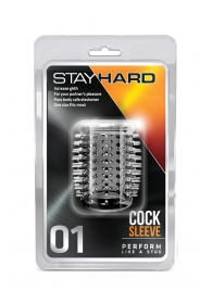 Прозрачная насадка с шипами STAY HARD COCK SLEEVE 01 CLEAR - Blush Novelties - в Копейске купить с доставкой