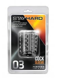 Прозрачная насадка с шипами и шишечками STAY HARD COCK SLEEVE 03 CLEAR - Blush Novelties - в Копейске купить с доставкой