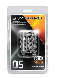Прозрачная насадка с капельками STAY HARD COCK SLEEVE 05 CLEAR - Blush Novelties - в Копейске купить с доставкой