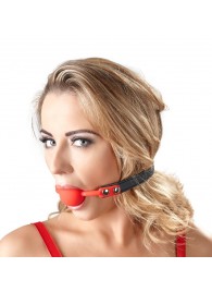 Силиконовый кляп-шар на чёрных ремешках Red Gag silicone - Orion - купить с доставкой в Копейске
