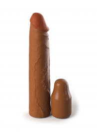 Коричневая насадка на член 2  Silicone X-tension - 20,3 см. - Pipedream - в Копейске купить с доставкой