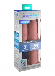 Телесная вибронасадка на член 3  Vibrating Mega X-tension with Remote - 22,9 см. - Pipedream - в Копейске купить с доставкой
