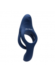 Синее эрекционное виброкольцо с двойным подхватом мошонки Ring Around The Rosy - Zero Tolerance - в Копейске купить с доставкой