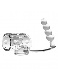 Прозрачная насадка на пенис и мошонку с анальным стимулятором Rilley - Baile - в Копейске купить с доставкой