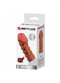 Телесная открытая насадка на пенис с бугорками - 19,8 см. - Baile - в Копейске купить с доставкой