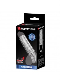 Прозрачная насадка на пенис с ребрышками и подхватом мошонки - Baile - в Копейске купить с доставкой