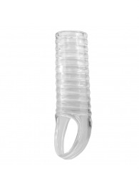 Прозрачная насадка на пенис с ребрышками и подхватом мошонки - Baile - в Копейске купить с доставкой