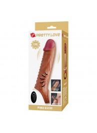 Коричневая вибронасадка с подхватом мошонки и пультом ДУ - Baile - в Копейске купить с доставкой