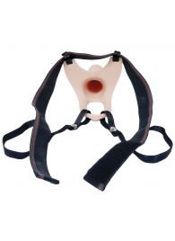 Телесный полый страпон на ремешках - 16,5 см. - Boys of Toys - купить с доставкой в Копейске