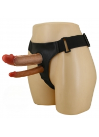 Темно-бежевый фаллопротез для двойного проникновения - 17,5 см. - Baile - купить с доставкой в Копейске