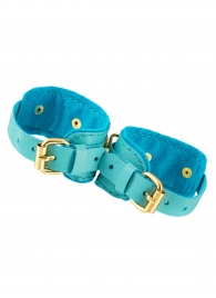 Голубые двуслойные кожаные оковы - Pecado - купить с доставкой в Копейске