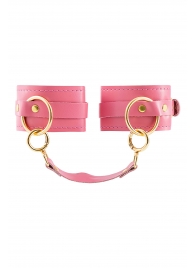 Розовые однослойные кожаные оковы - Pecado - купить с доставкой в Копейске