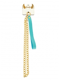 Голубой кожаный поводок с карабином для ошейника - 80 см. - Pecado - купить с доставкой в Копейске