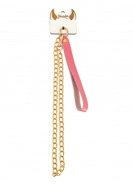 Розовый кожаный поводок с карабином для ошейника - 80 см. - Pecado - купить с доставкой в Копейске