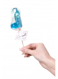 Голубой леденец в форме члена со вкусом блю кюрасао - 80 гр. - Sosuчki - купить с доставкой в Копейске