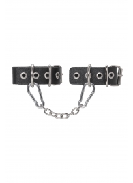 Черные кожаные наручники-браслеты из одного ремешка с люверсами - Pecado - купить с доставкой в Копейске