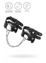 Черные кожаные наручники-браслеты из двух ремешков - Pecado - купить с доставкой в Копейске