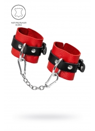 Красно-черные мягкие наручники с одним ремешком с люверсами - Pecado - купить с доставкой в Копейске