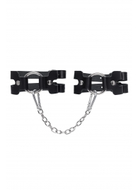 Черные кожаные оковы из двух ремешков - Pecado - купить с доставкой в Копейске