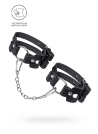 Черные кожаные оковы из двух ремешков - Pecado - купить с доставкой в Копейске