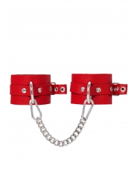 Красные мягкие кожаные оковы с люверсами - Pecado - купить с доставкой в Копейске
