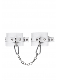 Белые мягкие кожаные оковы с люверсами - Pecado - купить с доставкой в Копейске