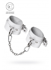 Белые мягкие кожаные оковы с люверсами - Pecado - купить с доставкой в Копейске