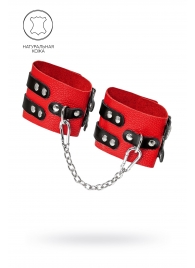 Красно-черные мягкие оковы с двумя ремешками с люверсами - Pecado - купить с доставкой в Копейске