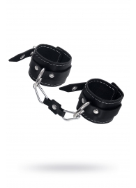 Черные двухслойные наручники с белой строчкой - Pecado - купить с доставкой в Копейске