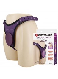 Фиолетовые трусики харнесс с платформой Caludio III - Baile - купить с доставкой в Копейске