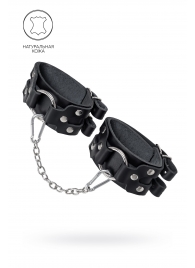 Черные кожаные оковы с двумя ремешками - Pecado - купить с доставкой в Копейске