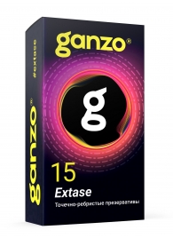 Презервативы анатомической формы с точечной и ребристой структурой Ganzo Extase - 15 шт. - Ganzo - купить с доставкой в Копейске