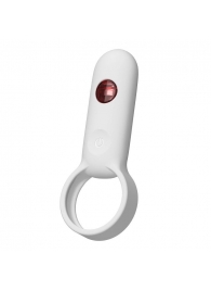 Белое эрекционное виброкольцо с пультом ДУ - Youvic - в Копейске купить с доставкой