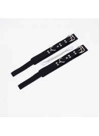 Черные кожаные оковы с регулируемыми ремешками - Crazy Handmade - купить с доставкой в Копейске